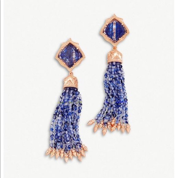 Kendra Scott Jewelry - Kendra Scott Misa Blue Gold Earrings